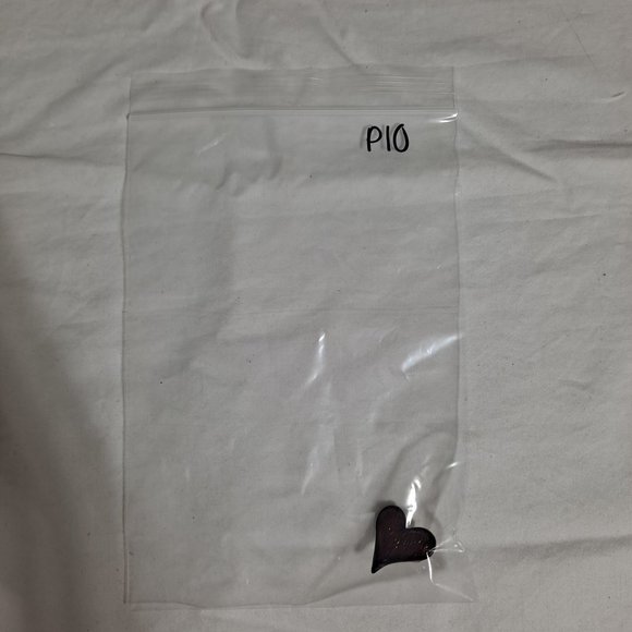 Heart Pin Brooch Textured Artist Signed Number 420 Gothic Horror Carved Enamel - Picture 5 of 5